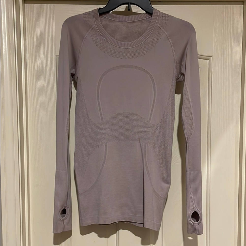 Lululemon Athletica Pink Ribbed Long Sleeve Bodysuit